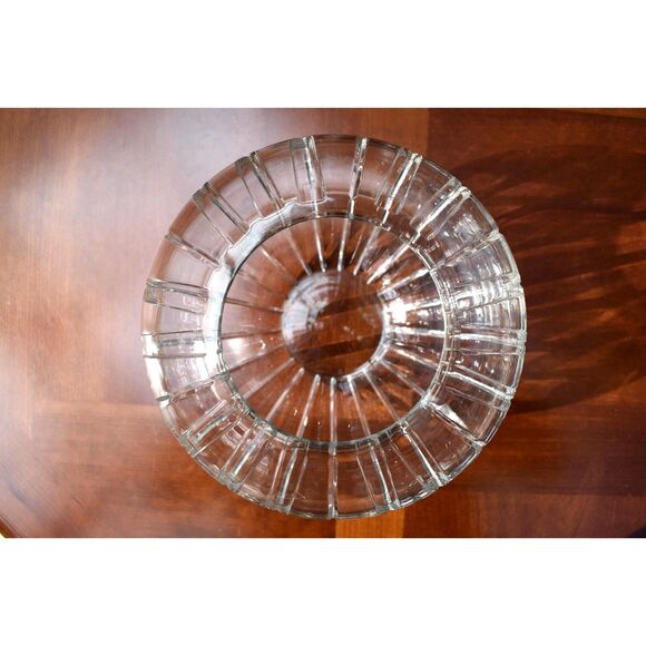 Vintage Spiegelau German Crystal Rose Bowl Sphere Vase Vertical Panel Cut 7.5" - Picture 3 of 6